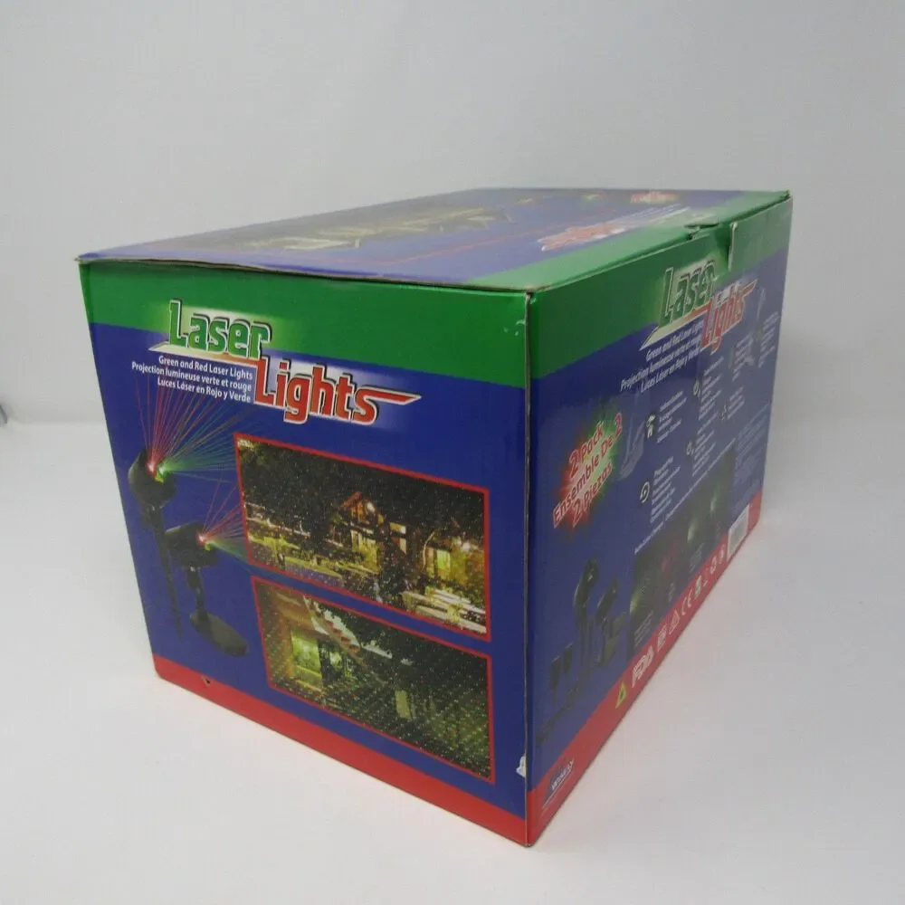 Laser Lights Green Red Outdoor Christmas Holiday Projector Decor Static 2-Pack